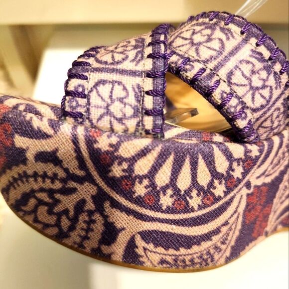 Stuart Weitzman "Theodora & Callum" Platform Wedge Espadrilles Sz.8/38 Ret $360 - Picture 9 of 14